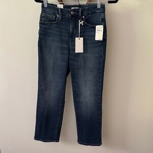 Good American Straight Leg Jeans in Dark Wash Blue